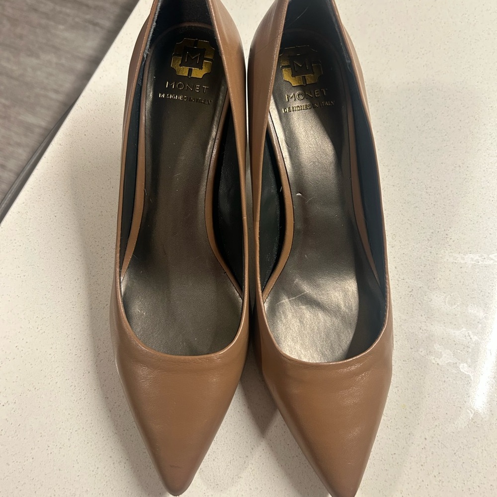 Monet Tan Heels Sleek Professional Design